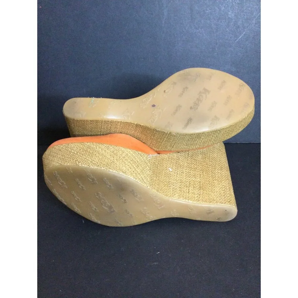 Korks by Kork Ease Women Shoes Wedge Platform Espadrille Heels Orange Size 10/42
